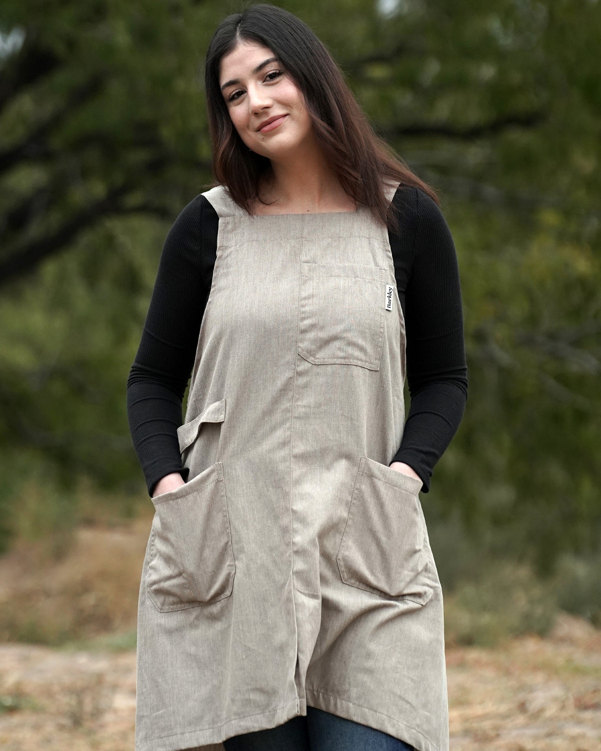 Greige Pinafore Apron